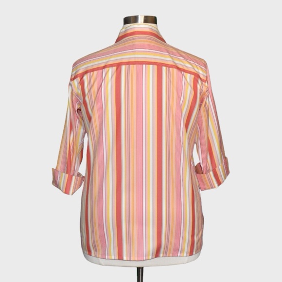 Liz Claiborne Striped Non-Iron Button Down Shirt - Picture 3 of 6